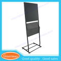 free standing retail metal poster board display stand for showroom with wheels